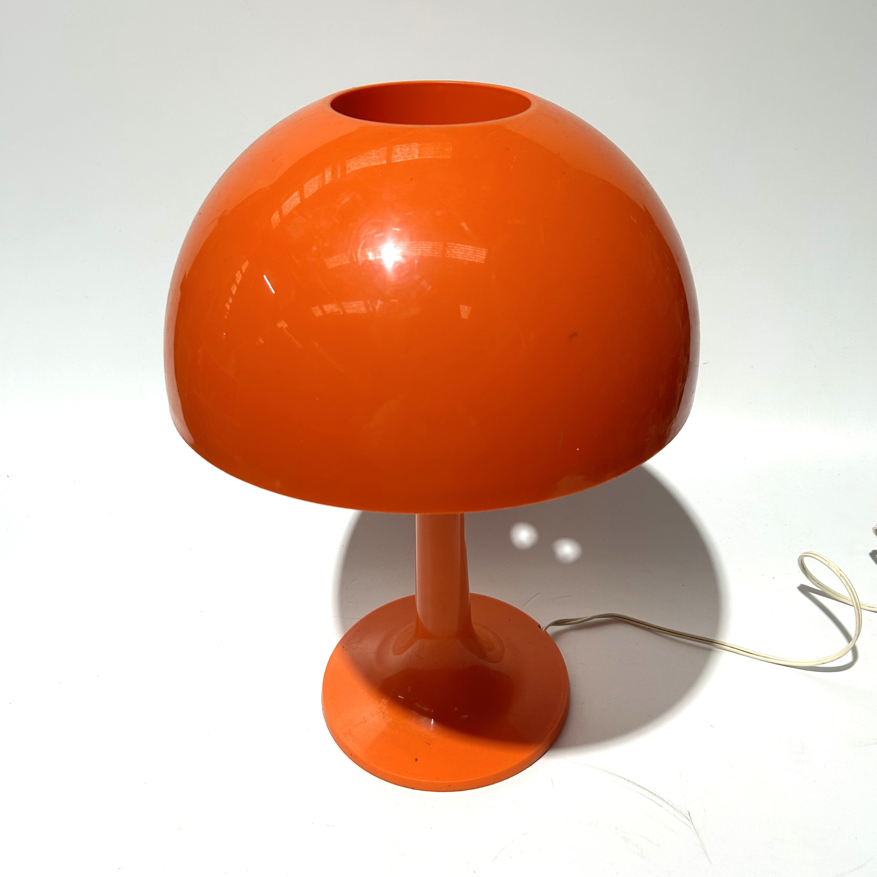 LAMP, Table Lamp - 1960s 1970s Orange Mushroom Lamp